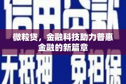 长白微粒贷，金融科技助力普惠金融的新篇章