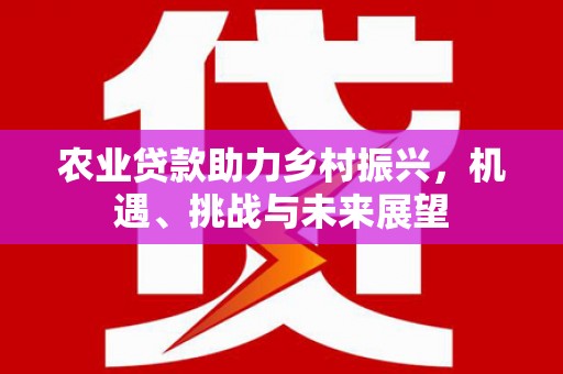 长白农业贷款助力乡村振兴，机遇、挑战与未来展望