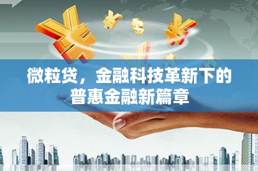 长白微粒贷，金融科技革新下的普惠金融新篇章