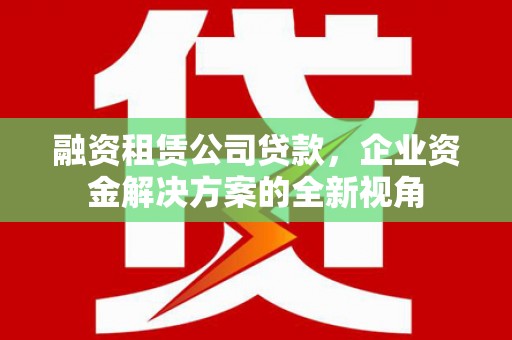 长白融资租赁公司贷款，企业资金解决方案的全新视角