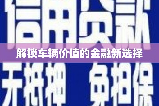 长白解锁车辆价值的金融新选择