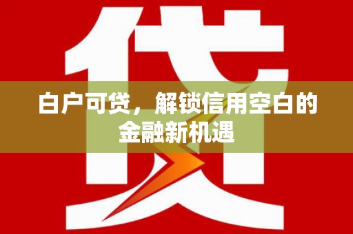 长白白户可贷，解锁信用空白的金融新机遇