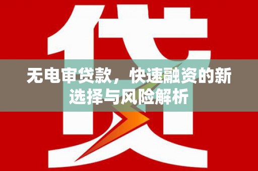 长白无电审贷款，快速融资的新选择与风险解析
