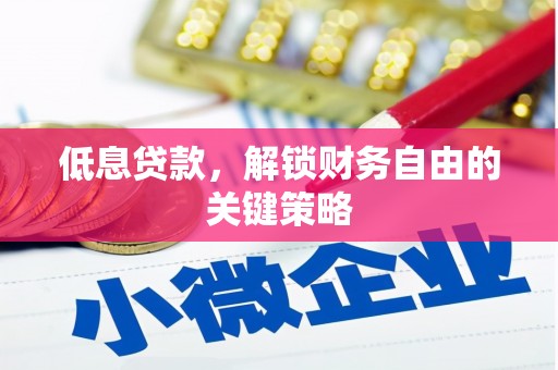 长白低息贷款，解锁财务自由的关键策略