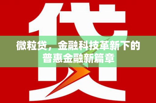 长白微粒贷，金融科技革新下的普惠金融新篇章